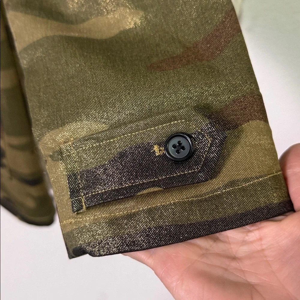 The Noli Shop Metallic Camouflage Utility Blazer Jacket M - Picture 4 of 12